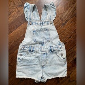 GAP Light Wash Denim Short Overalls for Kids